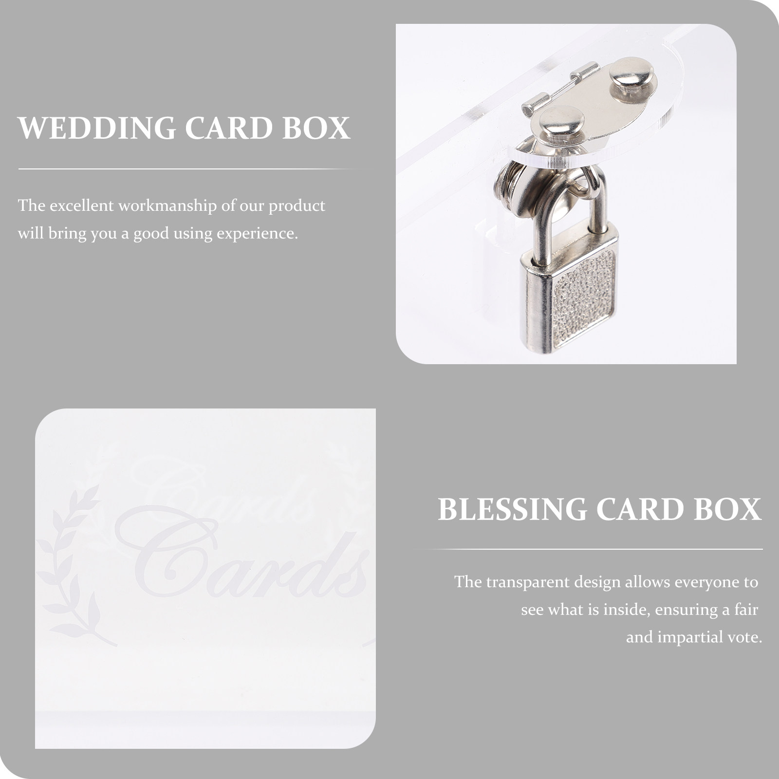 Wedding Card Box - Прозрачная акриловая коробка для хранения свадебных